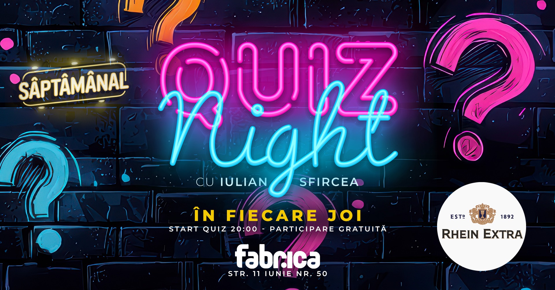 Quiz Night la Fabrica săptămânal
